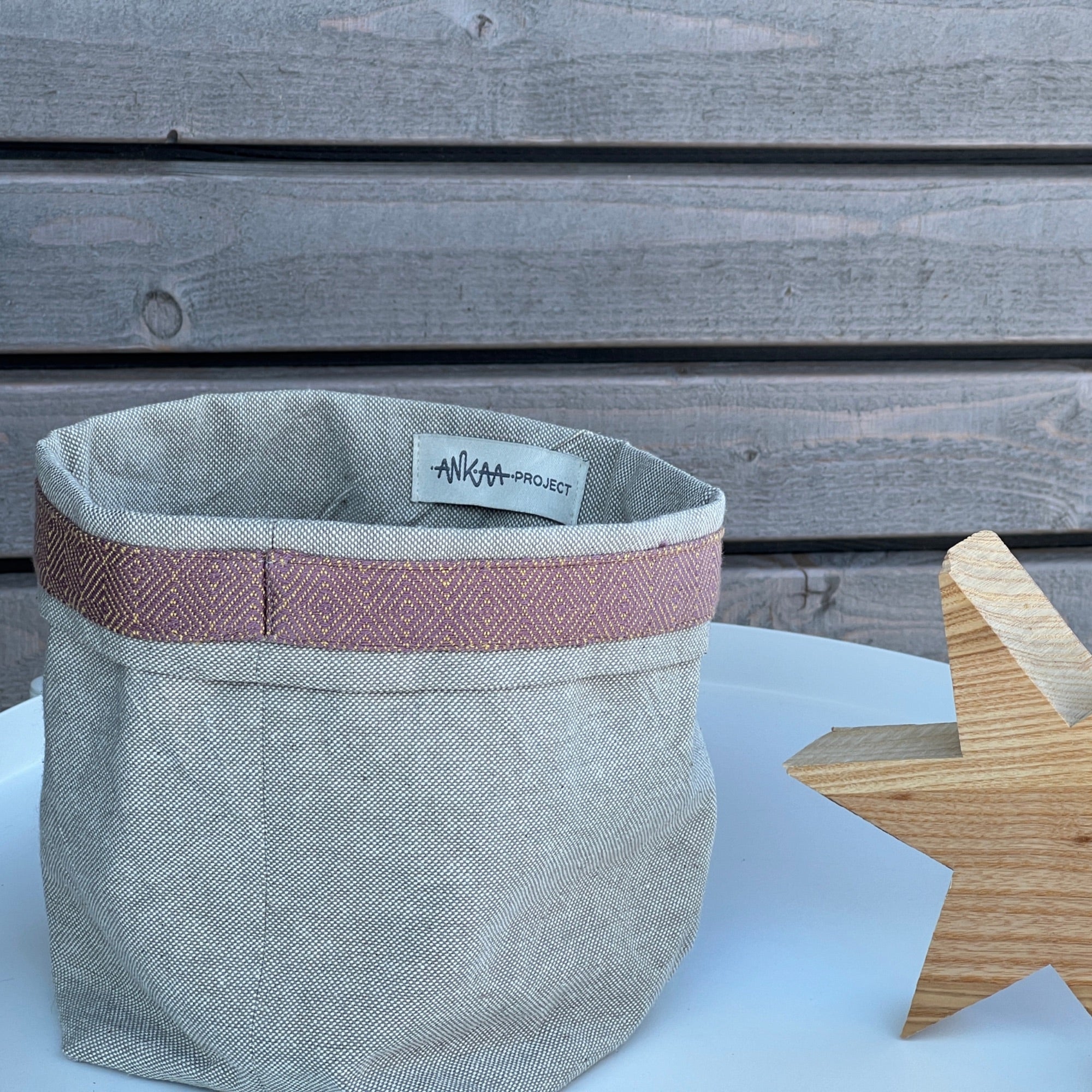 Upcycled fabric basket